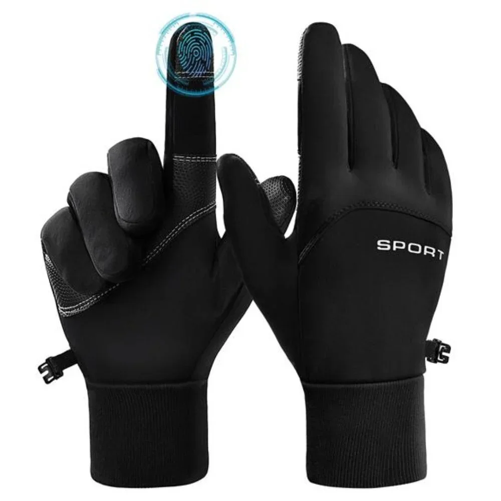Mens Winter Cycling Gloves Touchscreen Waterproof Anti Slip Warm Biking Gloves